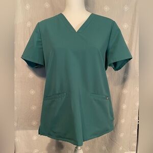Figs Medium Teal V-Neck Women pocket Scrub Top (Style FW1100) PO3334